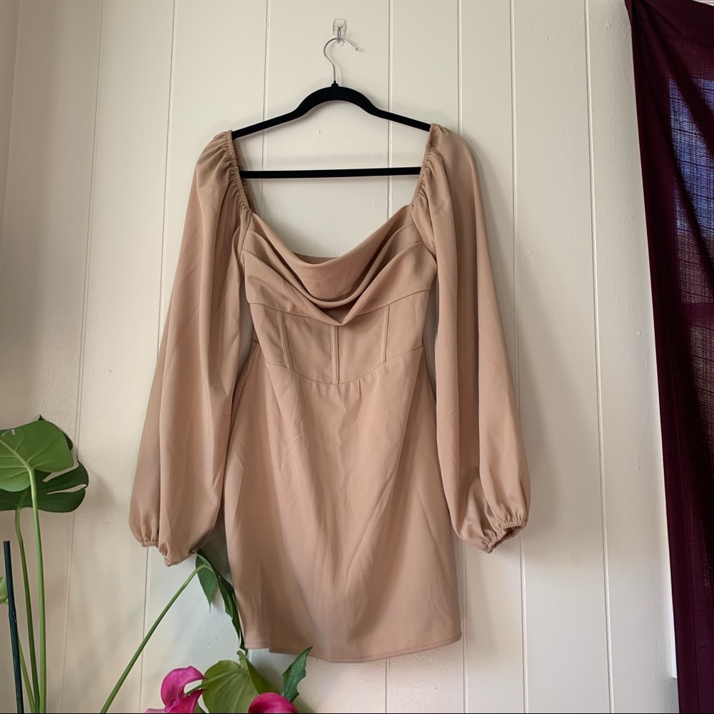 Nude colored mini dress from Princess Polly